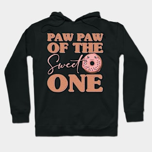 Paw Paw of the Sweet One Grandpa 1st Birthday Girl Donut Hoodie